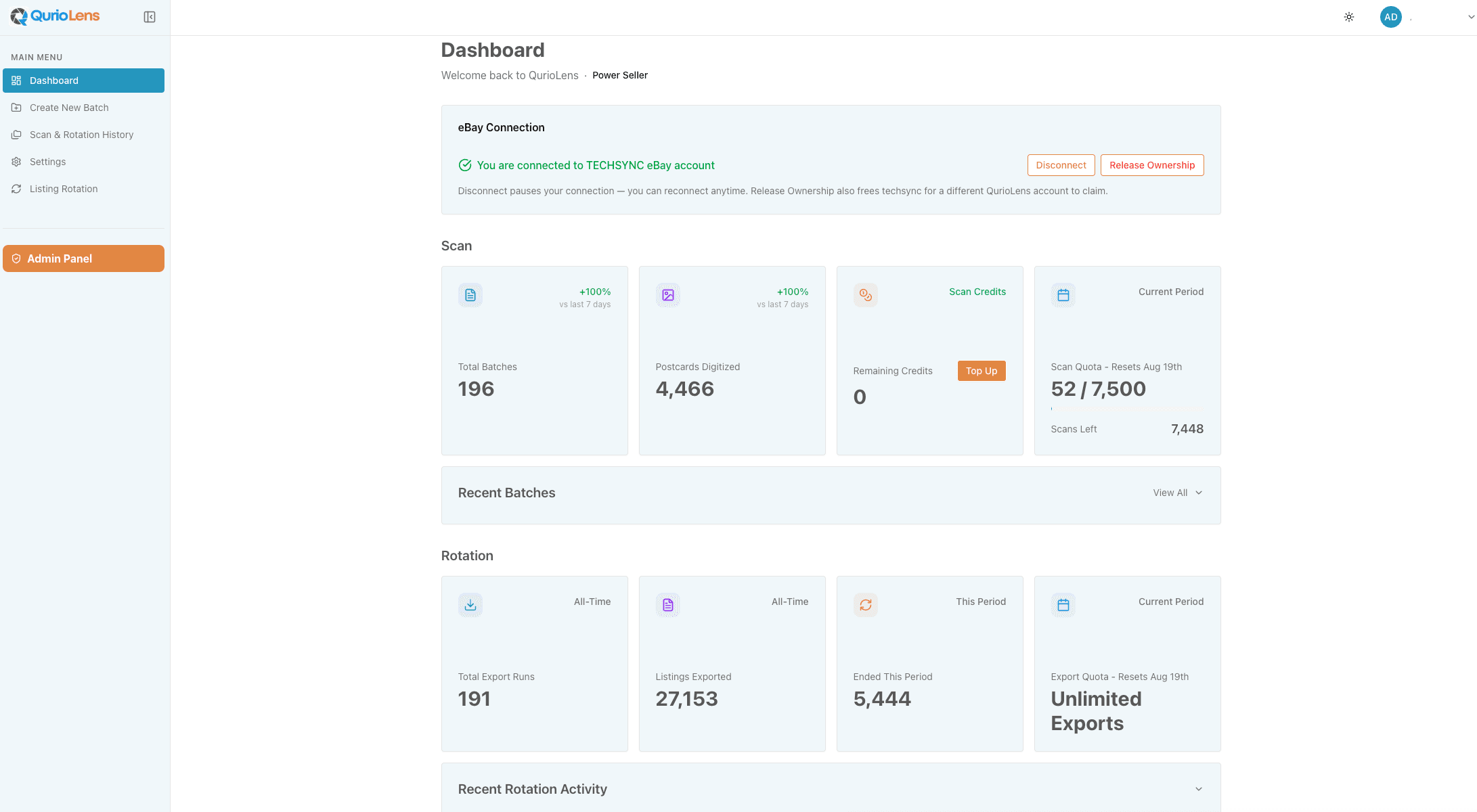 QurioLens Dashboard